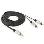3,5 mm Klinken-Stereo-2-Cinch-Stecker-Audiokabel, Länge: 3 m
