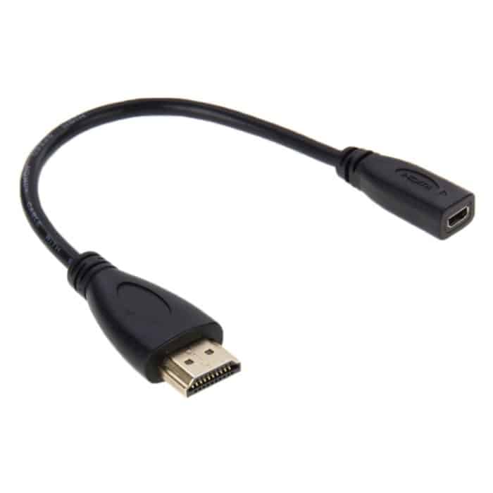 S-PC-7304.jpg 20 cm HDMI-Stecker auf Micro-HDMI-Buchse Adapterkabel – Bild 1