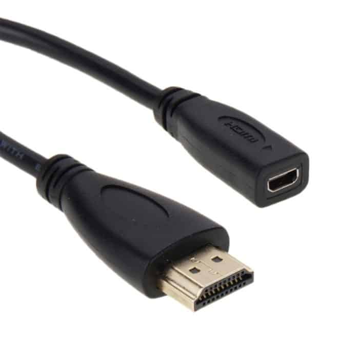 20 cm HDMI-Stecker auf Micro-HDMI-Buchse Adapterkabel – Bild 2