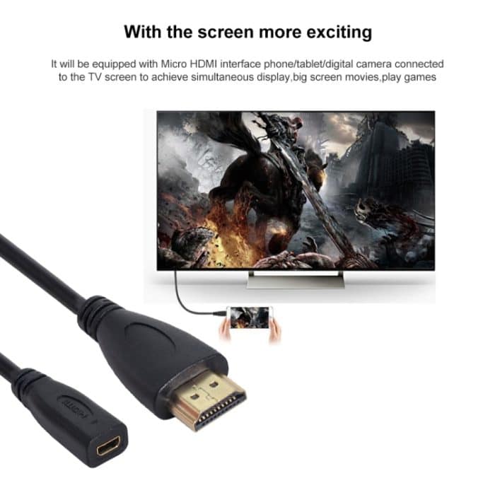 20 cm HDMI-Stecker auf Micro-HDMI-Buchse Adapterkabel – Bild 4