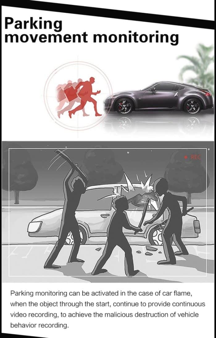 Full HD 1080P 4,3-Zoll-Bildschirmanzeige Dual-Kamera-Fahrzeug-DVR, 140-Grad-Weitwinkelanzeige, Unterstützung für Nachtsicht / Parküberwachung / Schleifenaufzeichnung / Bewegungserkennung / G-Sensor / TF-Karte – Bild 12