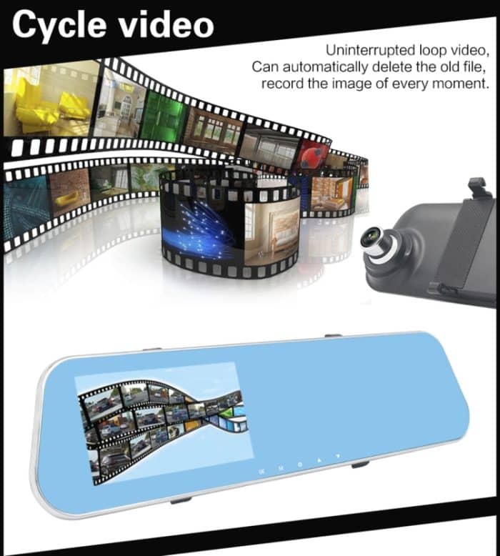 Full HD 1080P 4,3-Zoll-Bildschirmanzeige Dual-Kamera-Fahrzeug-DVR, 140-Grad-Weitwinkelanzeige, Unterstützung für Nachtsicht / Parküberwachung / Schleifenaufzeichnung / Bewegungserkennung / G-Sensor / TF-Karte – Bild 9