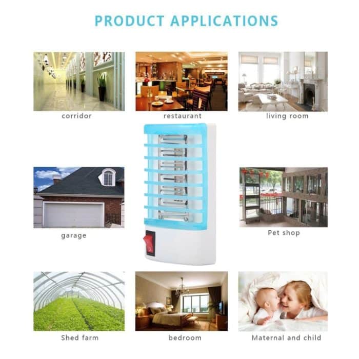 1 W effiziente 4-LED-Moskito-Killer-Nachtlampe, EU-Stecker, AC 220 V (blau) – Bild 8