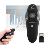 Multimedia Presenter mit Laserpointer und USB-Empfänger für Projektor / PC / Laptop, Steuerabstand: 15 m (schwarz)