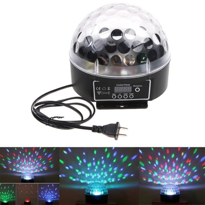 S-RS-0103.jpg Multifunktions DMX512 10CH Crystal Magic Ball Light, RGB-LED mit Digitalanzeige, Support-Sound aktiviert – Bild 1