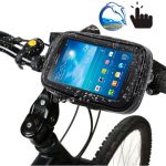 Halter für Fahrradlenker Wasserdicht / Sanddicht / Schneesicher / Schmutzfeste Reißverschlusstasche, geeignet für Galaxy Note III / N9000 und Mega 6.3 / i9200 (Schwarz)