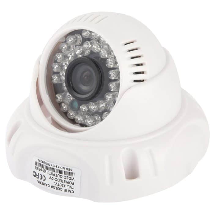 S-SPC-0268.jpg CMOS 420TVL 3,6-mm-Objektiv ABS-Material Farbinfrarotkamera mit 36 LED, IR-Abstand: 20 m – Bild 1