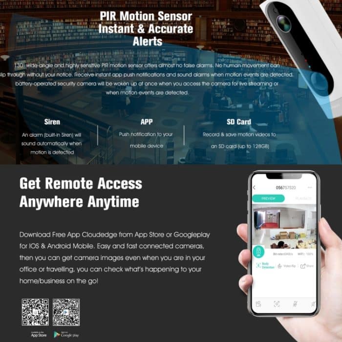 A1 WiFi Wireless 720P IP-Kamera, Unterstützung für Nachtsicht / Bewegungserkennung / PIR-Bewegungssensor, Zwei-Wege-Audio, integrierter 3000-mAh-Akku – Bild 11