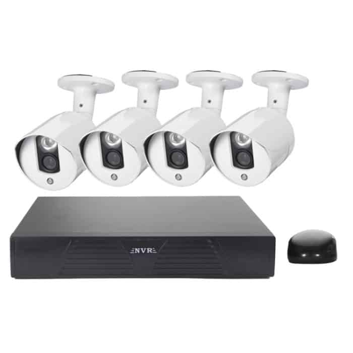 N4B3M 4-Kanal 720P P2P ONVIF 1,0 Megapixel IP-Kamera NVR-Kit, unterstützt Nachtsicht / Bewegungserkennung, IR-Entfernung: 20 m – Bild 2