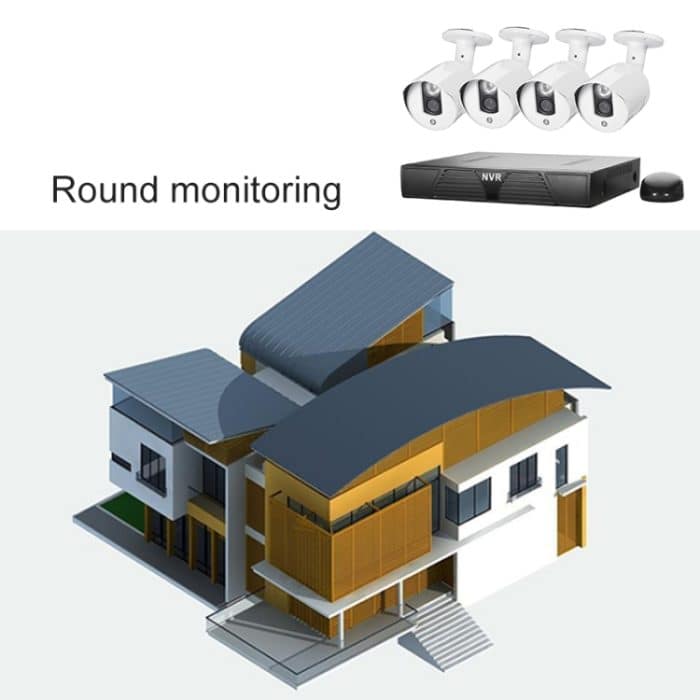 N4B3M 4-Kanal 720P P2P ONVIF 1,0 Megapixel IP-Kamera NVR-Kit, unterstützt Nachtsicht / Bewegungserkennung, IR-Entfernung: 20 m – Bild 17