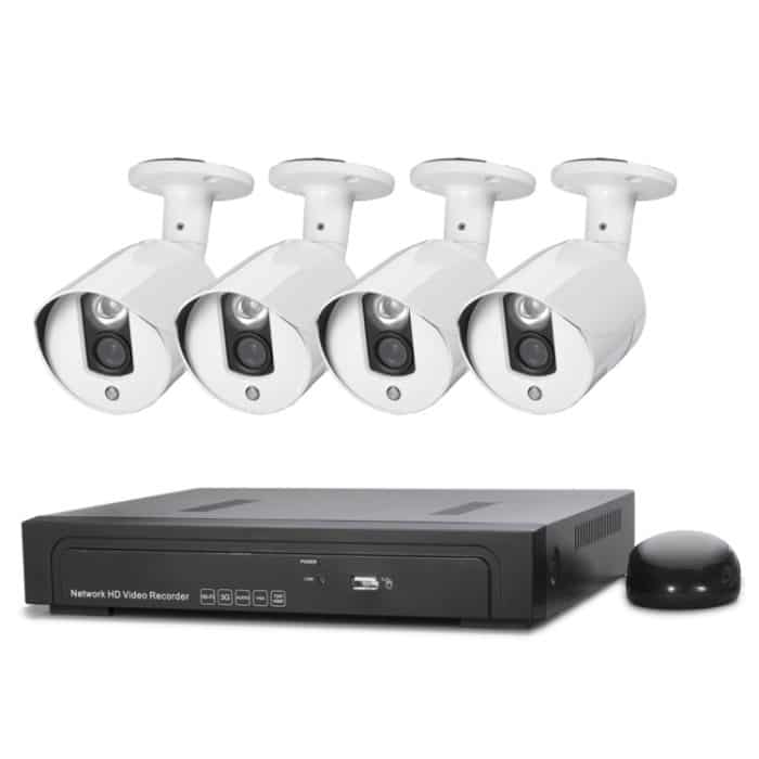 N4B3Poe 4-Kanal 720P P2P ONVIF 1,0 Megapixel IP-Kamera NVR-Kit, unterstützt Nachtsicht / Bewegungserkennung, IR-Entfernung: 20 m – Bild 1