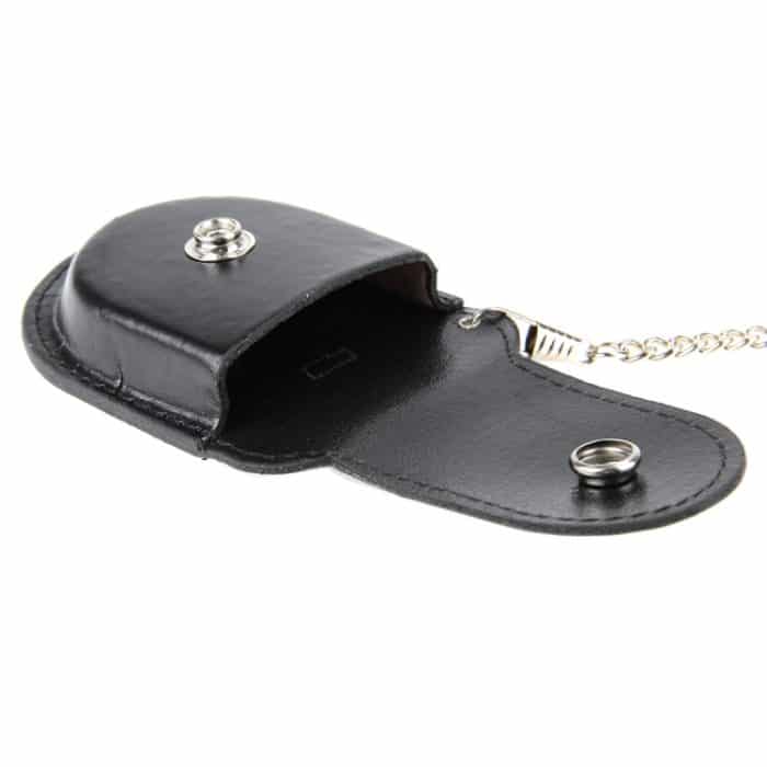 Retro Taschenuhr Holster / Ledertasche / Gürteltasche mit Kette – Bild 6