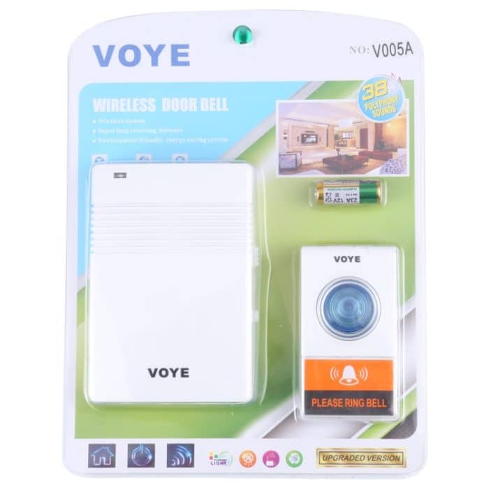 Voye V005A Wireless Remote-Türklingel mit 38 Polyphony-Sounds (weiß) – Bild 5