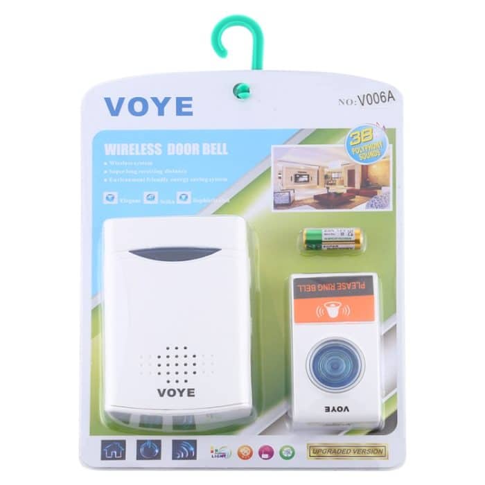 VOYE V006A Home Music Fernbedienung Drahtlose Türklingel mit 38 Polyphonie-Sounds (weiß) – Bild 6