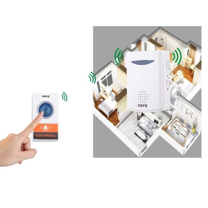 VOYE V006A Home Music Fernbedienung Drahtlose Türklingel mit 38 Polyphonie-Sounds (weiß) – Bild 8