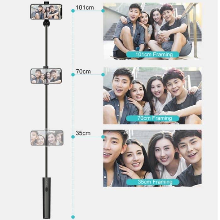 CYKE P9 Universeller, dehnbarer, versteckter, einteiliger kabelloser Bluetooth-Selfie-Stick – Bild 9