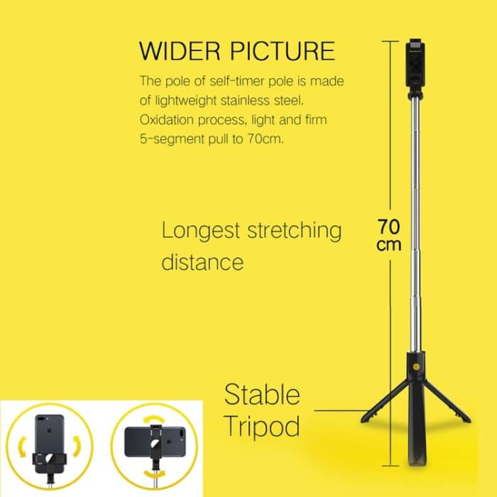 K10 Bluetooth 4.0-Handy, verstellbarer Bluetooth-Selfie-Stick, Selbstauslöser-Stativ – Bild 12