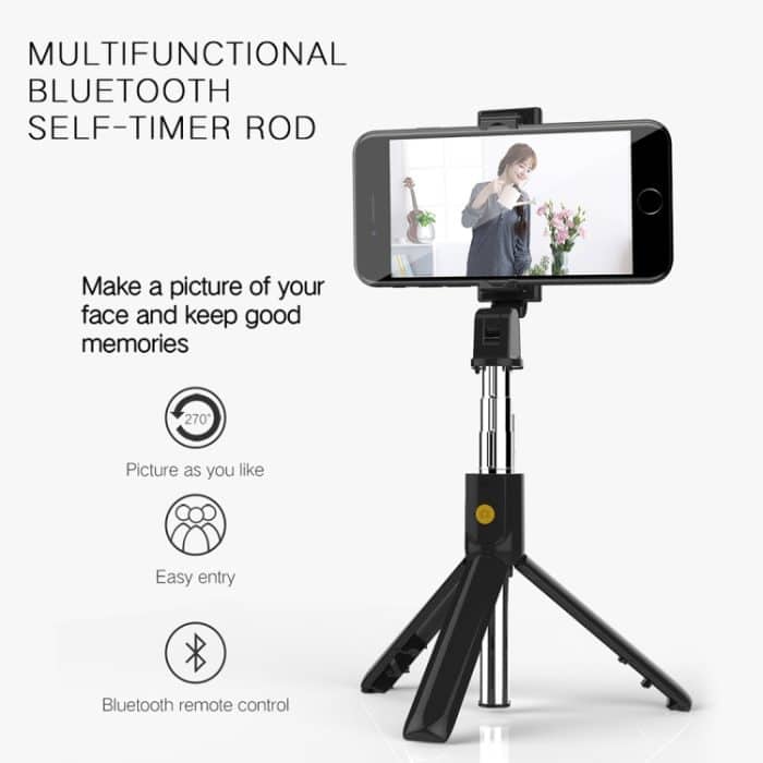 K10 Bluetooth 4.0-Handy, verstellbarer Bluetooth-Selfie-Stick, Selbstauslöser-Stativ – Bild 5