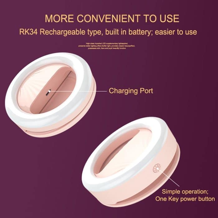 RK34 Wiederaufladbares Beauty-Selfie-Licht, Selfie-Clip-Blitz-Fülllicht – Bild 3