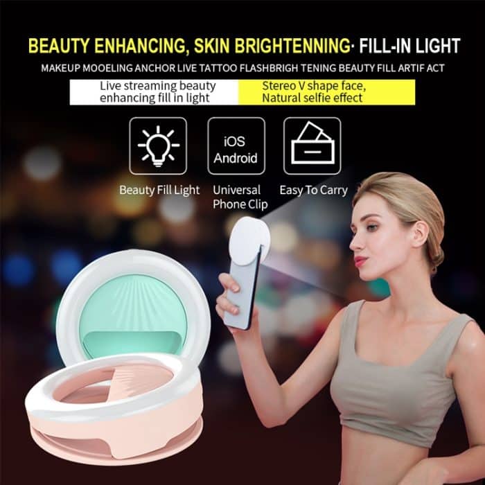 RK34 Wiederaufladbares Beauty-Selfie-Licht, Selfie-Clip-Blitz-Fülllicht – Bild 7