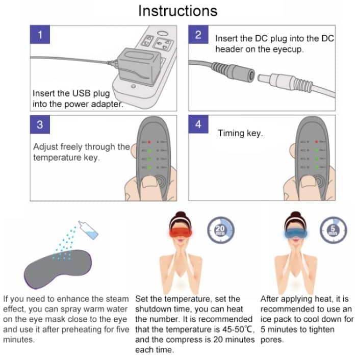 USB-Lade-Heiz-Dampf-Schlaf-Augenmaske – Bild 5