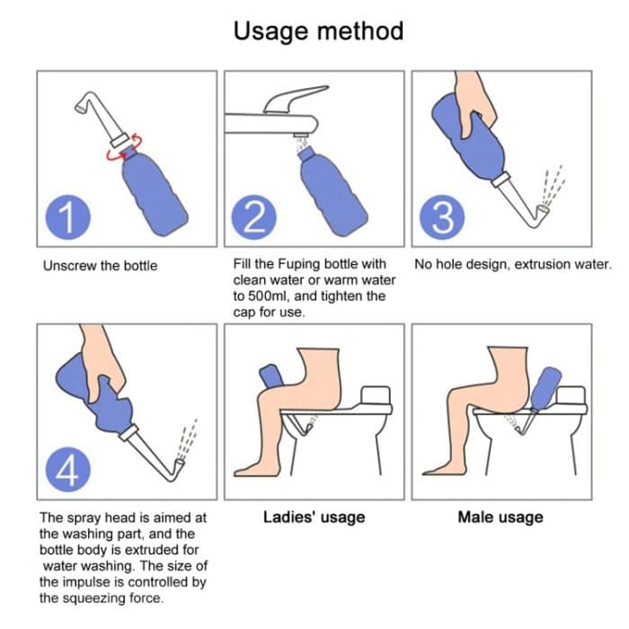 500 ml tragbares Hand-Reise-Bidet für Frauen, vaginales, männliches, anales Waschsprühgerät, (Pink) – Bild 6
