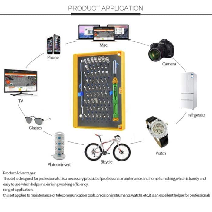 BEST BST-8928 Schraubendreher Magnetbit-Treiber-Kit 63 in 1 professionellen Schraubendreher-Set – Bild 10