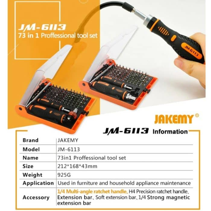 JAKEMY JM-6113 73-in-1-Reparatursatz für Haushaltshardware-Schraubendreher – Bild 5