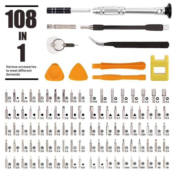 108 in 1 S2 Werkzeug Stahl Präzisionsschraubendreher Nutdriver Bit Repair Tools Kit – Bild 3