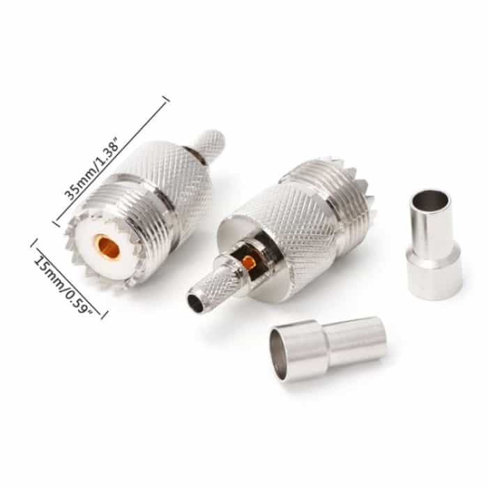 10 Sets UHF-Buchse, gecrimpt, HF-Stecker, Koaxial-Adapter für 5 mm 160; RG58160; RG142/160; 3D-FB160; Kabel – Bild 4