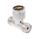 T-förmiger UHF-Stecker PL259 bis 2 UHF-Buchse Adapter – Bild 3