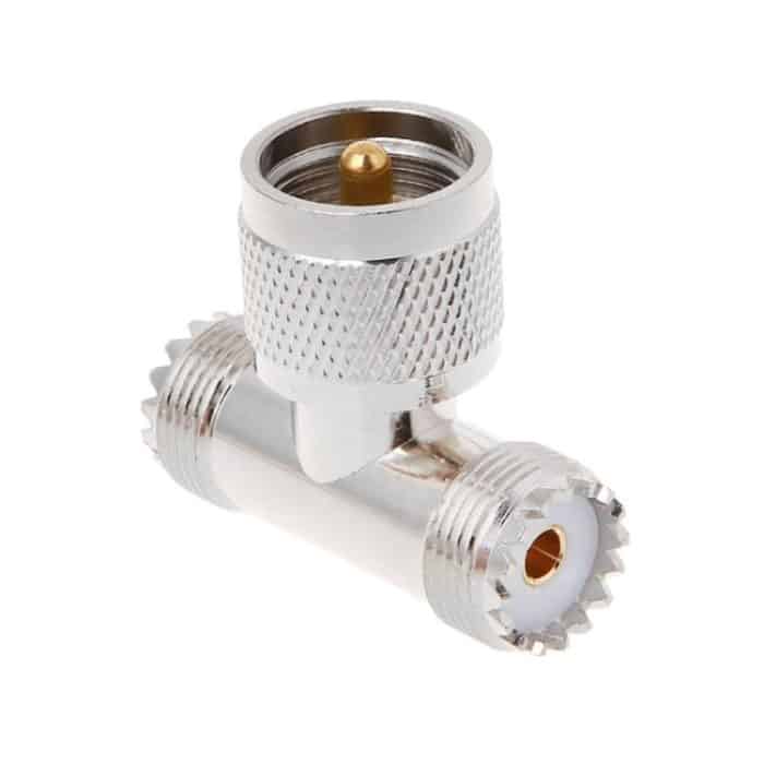 T-förmiger UHF-Stecker PL259 bis 2 UHF-Buchse Adapter – Bild 3