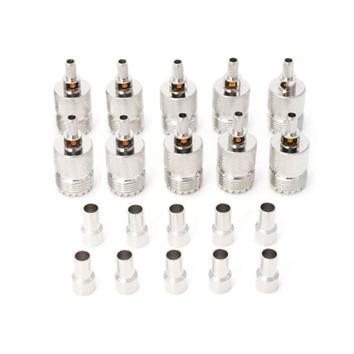10 Stück UHF-Buchse SO239 gecrimpter HF-Stecker Koaxialadapter für 2,5 mm 160; RG316/160; RG179 und 160; 2,85 mm RG174 LMR100 – Bild 2
