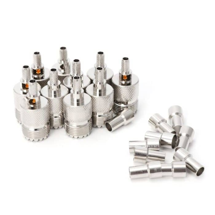 10 Stück UHF-Buchse SO239 gecrimpter HF-Stecker Koaxialadapter für 2,5 mm 160; RG316/160; RG179 und 160; 2,85 mm RG174 LMR100 – Bild 3