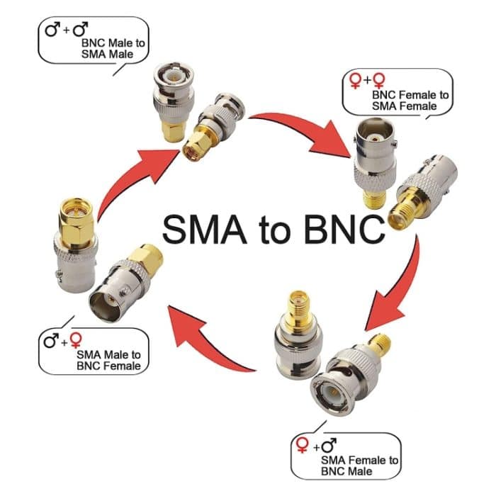 4-in-1 BNC-zu-SMA-HF-Koaxialstecker-Adapter – Bild 6