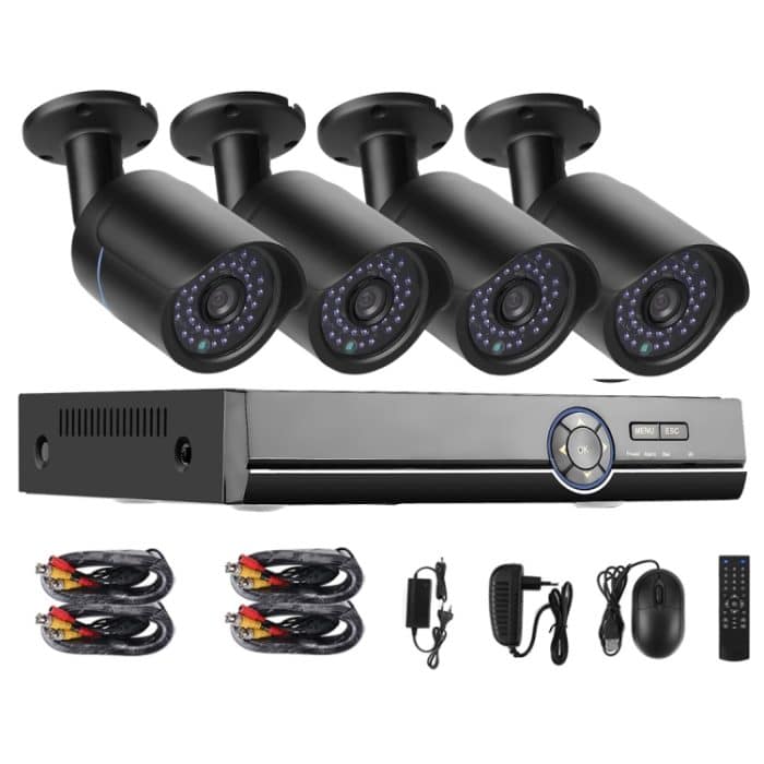 A4B5 4-Kanal 720P 1,0 Megapixel 4 x Bullet AHD-Kameras AHD DVR-Kit, unterstützt Nachtsicht/Bewegungserkennung, IR-Entfernung: 20 m, A4B5 Kit – Bild 1