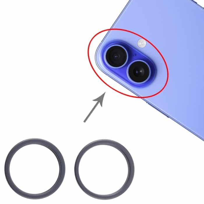 Für iPhone 16 2 teile/satz Hinten Kamera Glas Objektiv Metall Außen Schutz Hoop Ring, For iPhone 16 – Bild 4