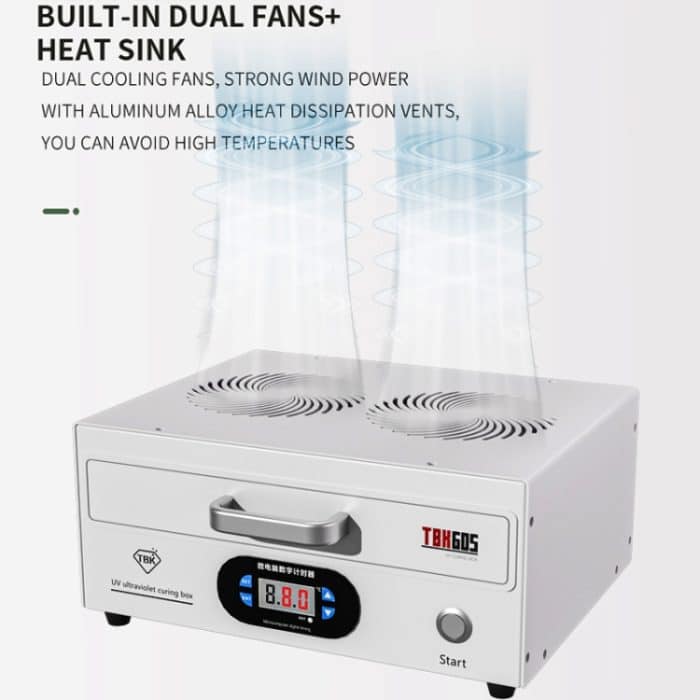 TBK 605 100 W Mini-UV-Härtungslampenbox, 48 LEDs, Bildschirm mit gebogener Oberfläche, UV-Härtungsbox, UK Plug, US Plug, AU Plug, EU Plug – Bild 3
