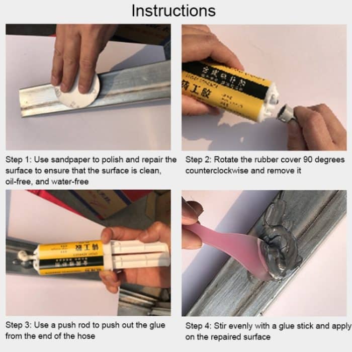 AB Klebstoff Eisen Edelstahl Aluminiumlegierung Haushaltsreparatur Schnelltrocknendes Schweißkleber – Bild 4