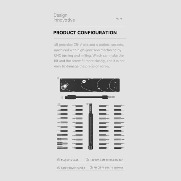 JAKEMY JM-8180 47-in-1 CR-V Präzisions-Magnetschraubendreher-Set, JM-8180 (Black), JM-8180 (White) – Bild 2