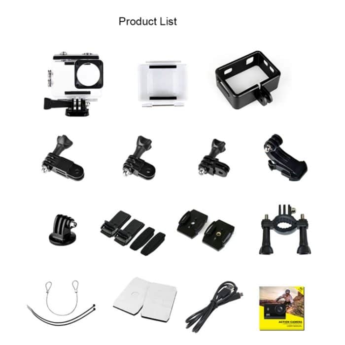 C1 Dual-Screen 2,0 Zoll + 1,3 Zoll Bildschirm Anti-Shake 4K WiFi Sport Action Kamera Camcorder mit wasserdichtem Gehäuse, Allwinner V316, 170 Grad Weitwinkel – Bild 12