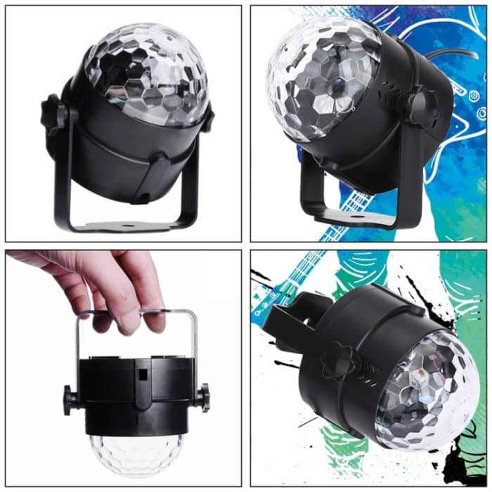 YouOKLight YK2278 3W Sound Aktivierte Party DJ Beleuchtung RBG Disco Ball Strobe Lampe Stage Par Light mit 7 Modi, ohne Fernbedienung – Bild 5