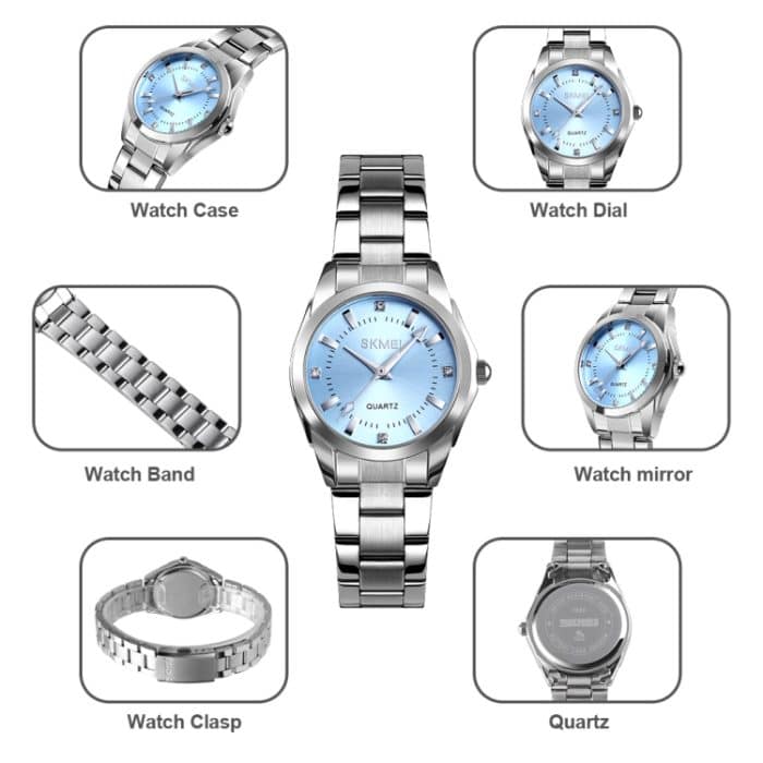 SKmei 1620 Zarte Strass Kreative Casual Wasserdichte Quarz Frauen Uhr Stahl Armband Uhr – Bild 4