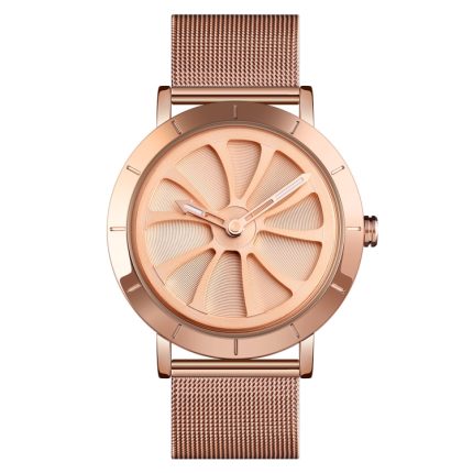 SKMEI 9204 Fashion Skeleton Rotierendes Zifferblatt Wasserdicht Business Mesh Gürtel Quarzuhr Herrenuhr