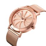 SKMEI 9204 Fashion Skeleton Rotierendes Zifferblatt Wasserdicht Business Mesh Gürtel Quarzuhr Herrenuhr – Bild 2