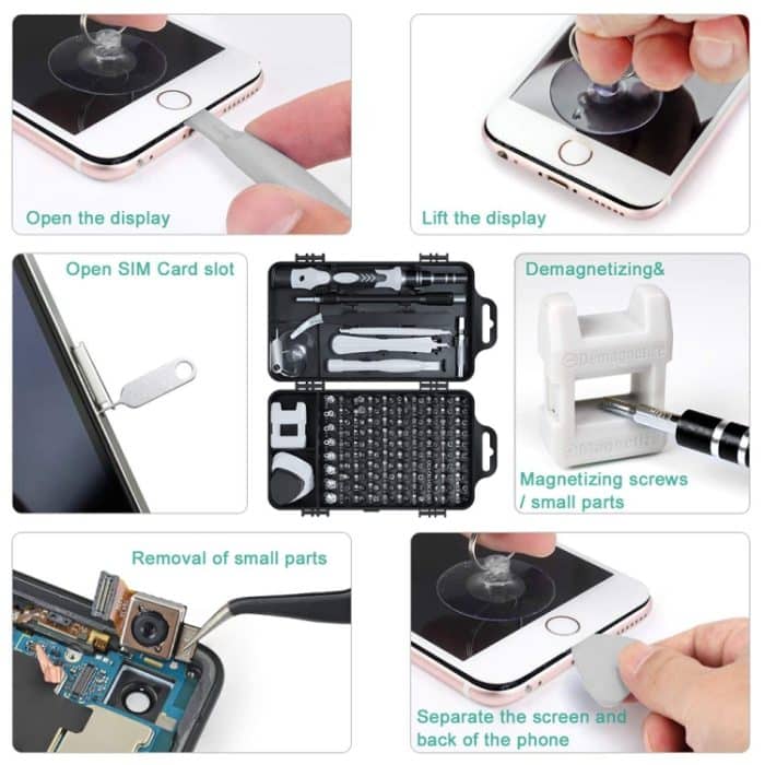 115-in-1-Präzisionsschraubendreher-Demontage- und Wartungswerkzeugsatz für Mobiltelefone und Computer, 115 in 1 (Black), 115 in 1 (Red), 115 in 1 (Purple), 115 in 1 (Yellow), 115 in 1 (Blue) – Bild 12