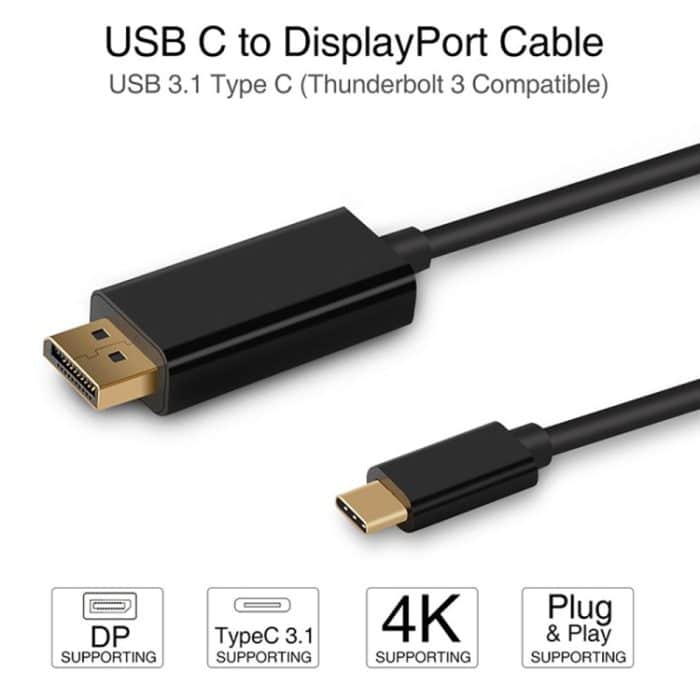4K 60Hz Typ C zu DP DisplayPort DP-Adapterkabel anschließen, Kabellänge: 1,8 m – Bild 4