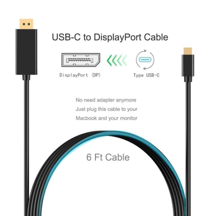 4K 60Hz Typ C zu DP DisplayPort DP-Adapterkabel anschließen, Kabellänge: 1,8 m – Bild 7