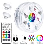 16 Farben 13 LEDs Unterwasserlicht Schwimmbad Tauchlicht Dimmbarer Saugnapf Unterwasserlampe – Bild 2