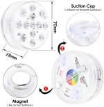 16 Farben 13 LEDs Unterwasserlicht Schwimmbad Tauchlicht Dimmbarer Saugnapf Unterwasserlampe – Bild 3